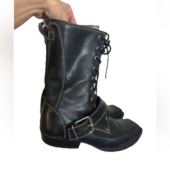 JOHN FLUEVOG EARL OF WARWICKS COVENTRY Lace-Up LEATHER BOOTS Men 9, W 11.5 RARE main image 16